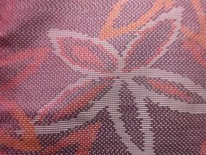 アンティーク　花模様織出し本場泥大島紬着物